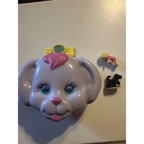 Bluebird 1993 Polly Pocket dazzling dog show Puppy Compact Toy With 2 Figures - Picture 7 of 7